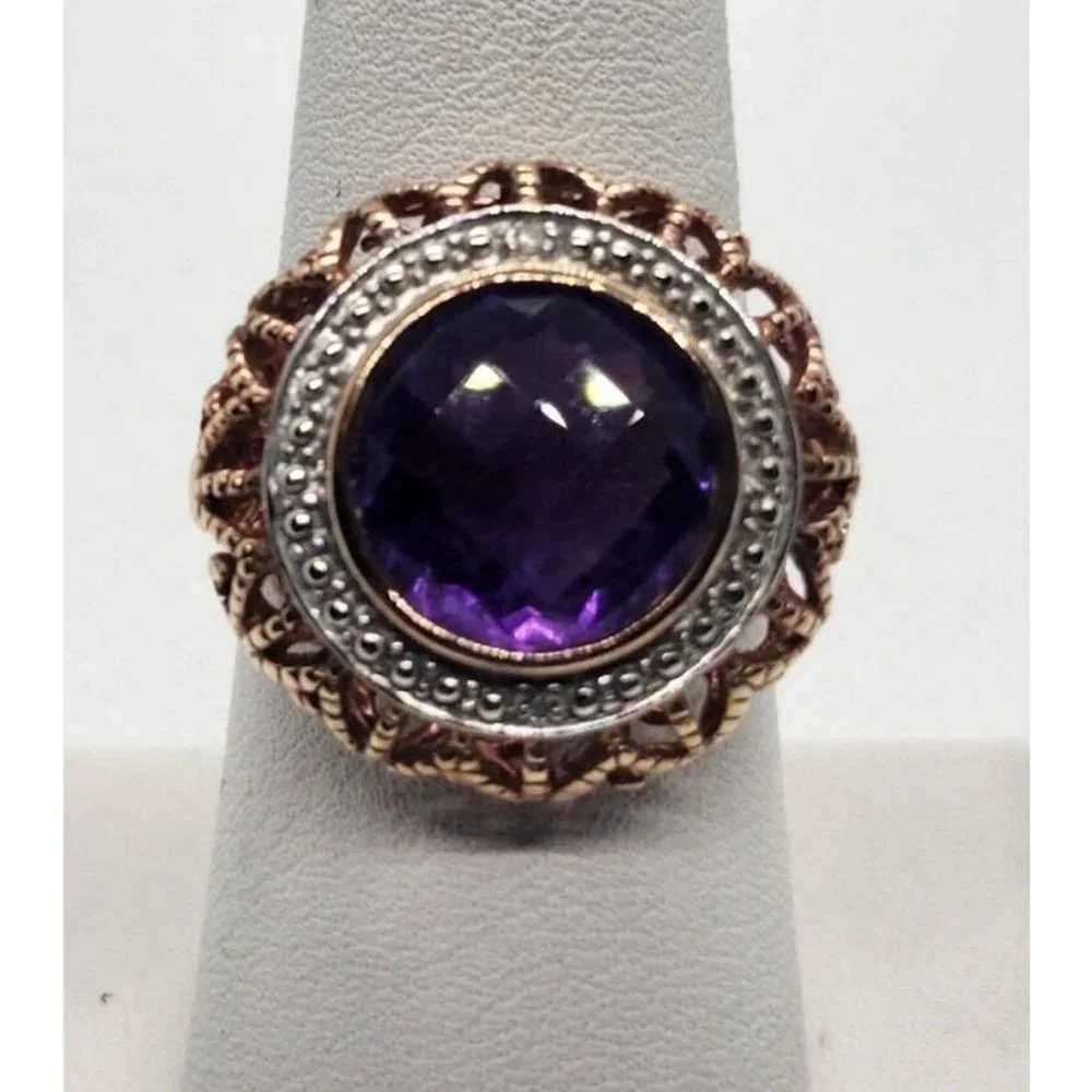 925 STERLING SILVER AMETHYST RING SIZE 7.5